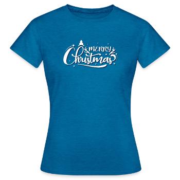 Scénario orné de joyeux Noël - T-shirt Femme - bleu saphir antique chiné - Devant - AI Model Female 172 dark (172cm)