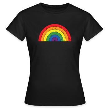 Regenbogenfarben Pride Month LGBTQ+ Grunge Textur - Frauen T-Shirt - Schwarz - Vorne - AI Model Female 172 dark (172cm)