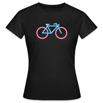 Bright bicycle motif in bright neon colours - Women's T-Shirt - black - Front - AI Model Female 172 dark (172cm)