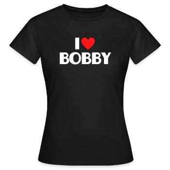 J’adore Bobby Red Heart Déclaration rétro - T-shirt Femme - noir - Devant - AI Model Female 172 dark (172cm)