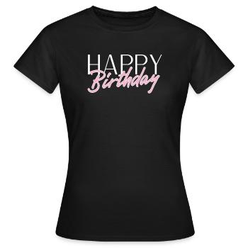 Bon anniversaire - T-shirt Femme - noir - Devant - AI Model Female 172 dark (172cm)