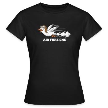 Air Furz One – mouette à pet - T-shirt Femme - noir - Devant - AI Model Female 172 dark (172cm)