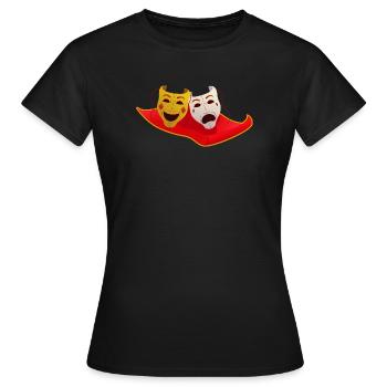 Musical Theatre Flying carpet with theater masks - Frauen T-Shirt - Schwarz - Vorne - AI Model Female 172 dark (172cm)