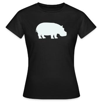 Blue Hippo Silhouette - Women's T-Shirt - black - Front - AI Model Female 172 dark (172cm)