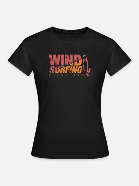 WINDSURFING Windsurfen - Frauen T-Shirt - Schwarz