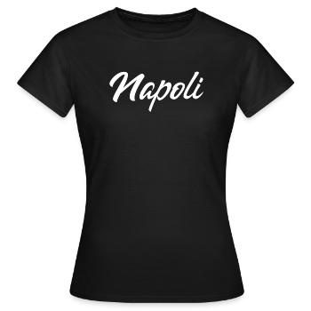 Lettrage Napoli Script - T-shirt Femme - noir - Devant - AI Model Female 172 dark (172cm)