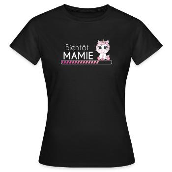 Bientôt mamie licorne - T-shirt Femme - noir - Devant - AI Model Female 172 dark (172cm)