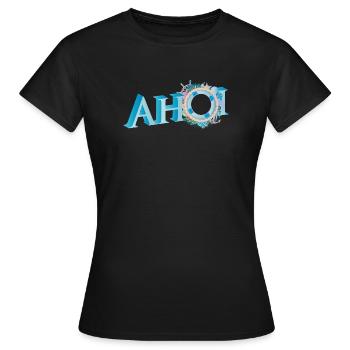 salutation du marin maritime lettrage Ahoi - T-shirt Femme - noir - Devant - AI Model Female 172 dark (172cm)