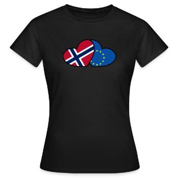 Norwegen <3 EU - Frauen T-Shirt - Schwarz - Vorne - AI Model Female 172 dark (172cm)