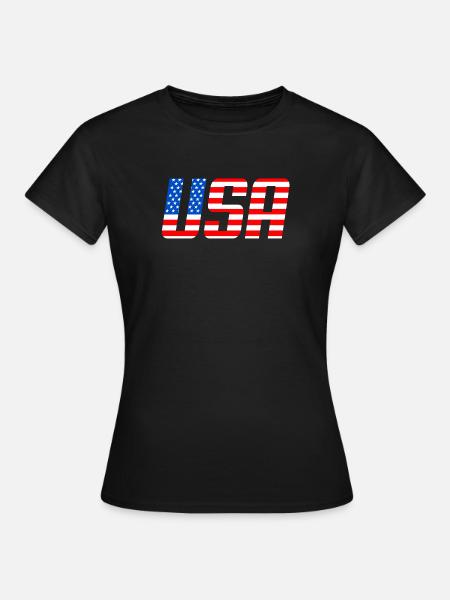 USA Flag of Stars and Stripes - Women's T-Shirt - black