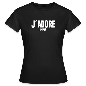 J´Adore Paris - I love Paris - France - Frankreich - Frauen T-Shirt - Schwarz - Vorne - AI Model Female 172 dark (172cm)