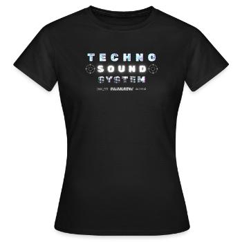 Techno Underground Club Logo - Frauen T-Shirt - Schwarz - Vorne - AI Model Female 172 dark (172cm)