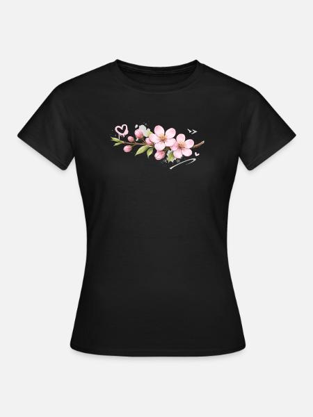 Pfirsichbluten_Graffiti - Frauen T-Shirt - Schwarz