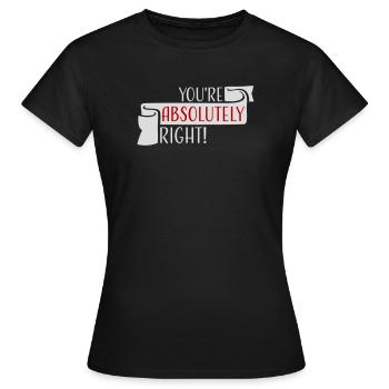 Tu as tout à fait raison, logo drôle d’IA sarcastique - T-shirt Femme - noir - Devant - AI Model Female 172 dark (172cm)