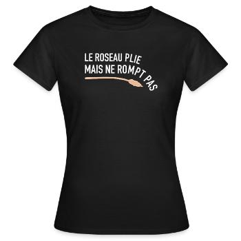 Le roseau pli mais ne rompt pas - Epreuves - T-shirt Femme - noir - Devant - AI Model Female 172 dark (172cm)