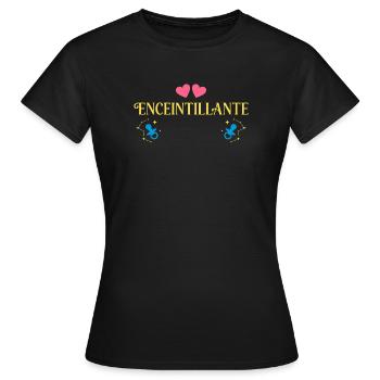 Enceintillante Humour Future Maman Grossesse - T-shirt Femme - noir - Devant - AI Model Female 172 dark (172cm)