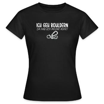 Bouldern Da hab ich meine Ruhe Klettern - Frauen T-Shirt - Schwarz - Vorne - AI Model Female 172 dark (172cm)