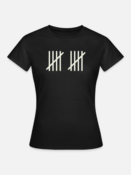 10 Striche - Frauen T-Shirt - Schwarz