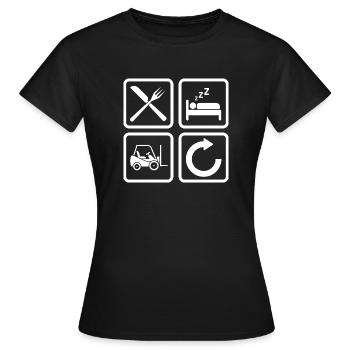 Conducteur de chariot élévateur Chariot élévateur de chariot élévateur - T-shirt Femme - noir - Devant - AI Model Female 172 dark (172cm)