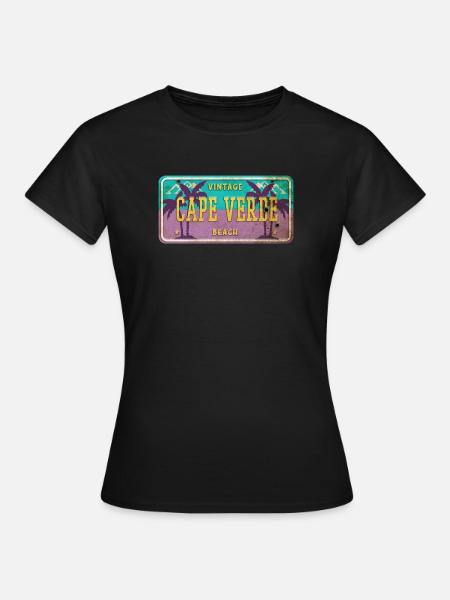Signe vintage palmier du Cap-Vert - T-shirt Femme - noir