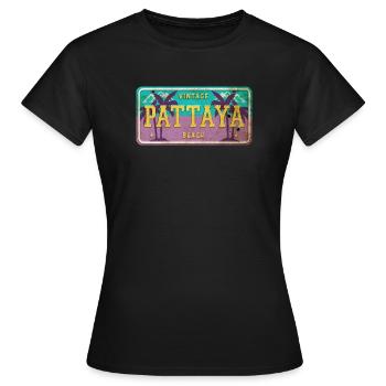 Pattaya Thailand Vintage Schild - Frauen T-Shirt - Schwarz - Vorne - AI Model Female 172 dark (172cm)