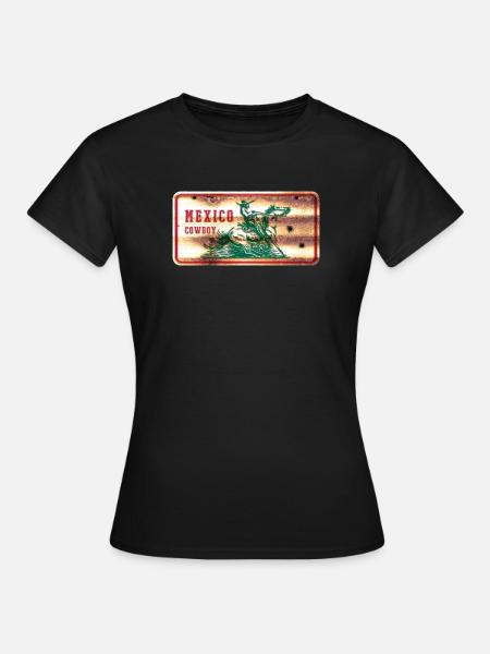 Mexiko Cowboy Schild - Frauen T-Shirt - Schwarz
