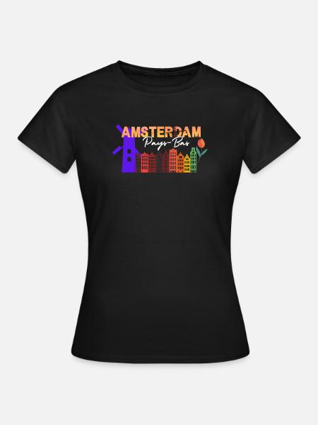 Amsterdam Skyline Tulip Gradient - Women's T-Shirt - black