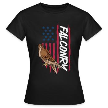 Falknerei Ornithologie Geschenk - Frauen T-Shirt - Schwarz - Vorne - AI Model Female 172 dark (172cm)