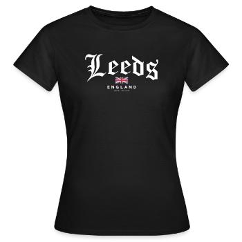 Leeds Great Britain - Frauen T-Shirt - Schwarz - Vorne - AI Model Female 172 dark (172cm)