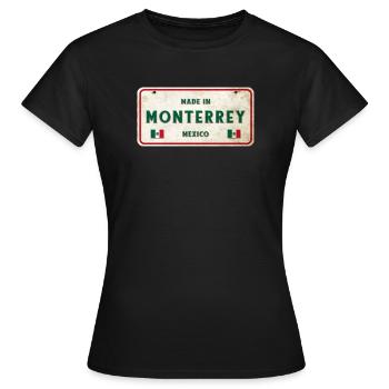 Monterrey Mexico vintage sign design - Women's T-Shirt - black - Front - AI Model Female 172 dark (172cm)