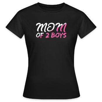 Mama von 2 Jungs mit Herz Motiv - Frauen T-Shirt - Schwarz - Vorne - AI Model Female 172 dark (172cm)