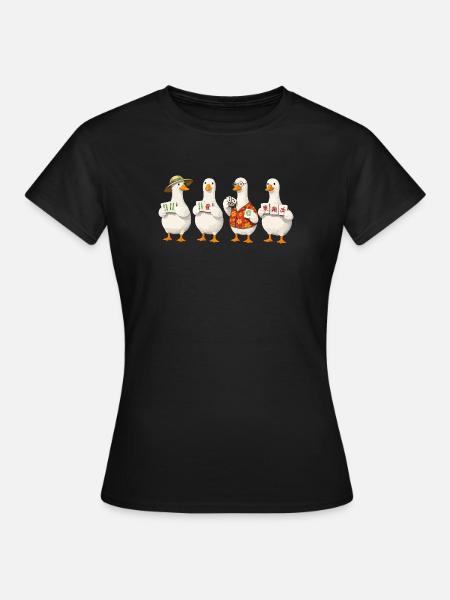 Mahjong goose - Frauen T-Shirt - Schwarz