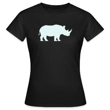 Pastell Rhino Silhouette - Frauen T-Shirt - Schwarz - Vorne - AI Model Female 172 dark (172cm)