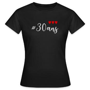 30. 30 YEARS. 30th ANNIVERSARY. 30 YEARS ANNIVERSARY. - Women's T-Shirt - black - Front - AI Model Female 172 dark (172cm)