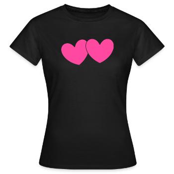 Cœur Rose Cœur Cadeau Rose Pink Saint-Valentin - T-shirt Femme - noir - Devant - AI Model Female 172 dark (172cm)