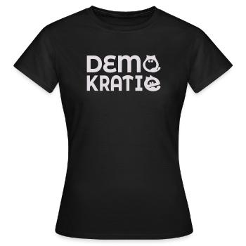 Démocratie des chats - T-shirt Femme - noir - Devant - AI Model Female 172 dark (172cm)