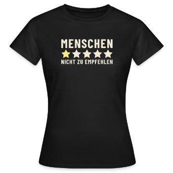 Menschen 1 Stern nicht zu empfehlen - Frauen T-Shirt - Schwarz - Vorne - AI Model Female 172 dark (172cm)
