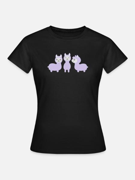 Drei Alpakas - Frauen T-Shirt - Schwarz