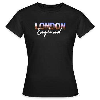 London Skyline Script England - T-shirt Femme - noir - Devant - AI Model Female 172 dark (172cm)