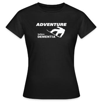 SNOWBOARD ADVENTURE - Frauen T-Shirt - Schwarz - Vorne - AI Model Female 172 dark (172cm)
