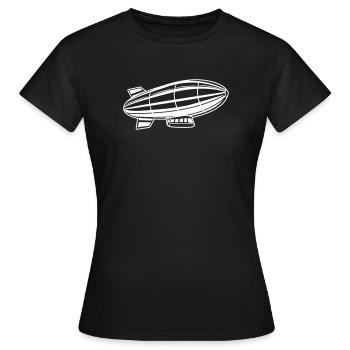 Luftschiff Silhouette Zeppelin - Frauen T-Shirt - Schwarz - Vorne - AI Model Female 172 dark (172cm)