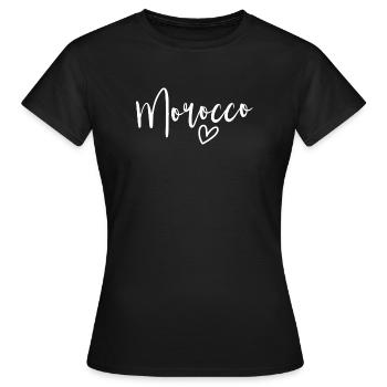 Marokko Herz Frauenliebe Marokko - Frauen T-Shirt - Schwarz - Vorne - AI Model Female 172 dark (172cm)