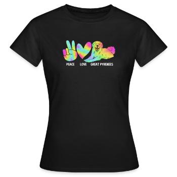 Chien des Pyrénées - T-shirt Femme - noir - Devant - AI Model Female 172 dark (172cm)