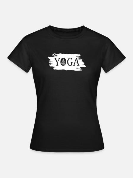 Yoga Stille Silhouette - Frauen T-Shirt - Schwarz