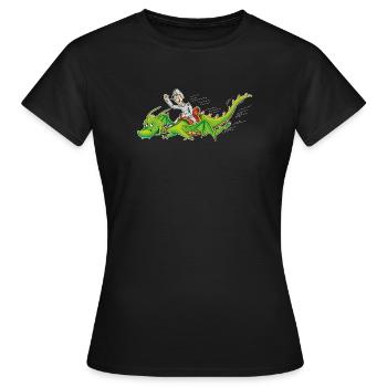 Drachenritter - Frauen T-Shirt - Schwarz - Vorne - AI Model Female 172 dark (172cm)