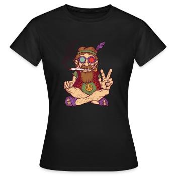 Hippie - T-shirt Femme - noir - Devant - AI Model Female 172 dark (172cm)