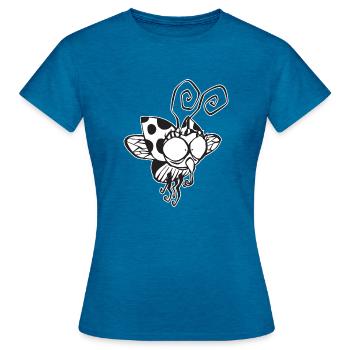 Coccinelle effrayante - T-shirt Femme - bleu saphir antique chiné - Devant - AI Model Female 172 dark (172cm)