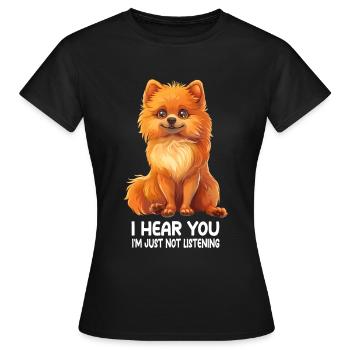 Spitz nain - T-shirt Femme - noir - Devant - AI Model Female 172 dark (172cm)