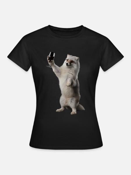 Polarfuchs Wein - Frauen T-Shirt - Schwarz