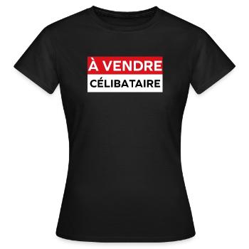 célibataire - T-shirt Femme - noir - Devant - AI Model Female 172 dark (172cm)